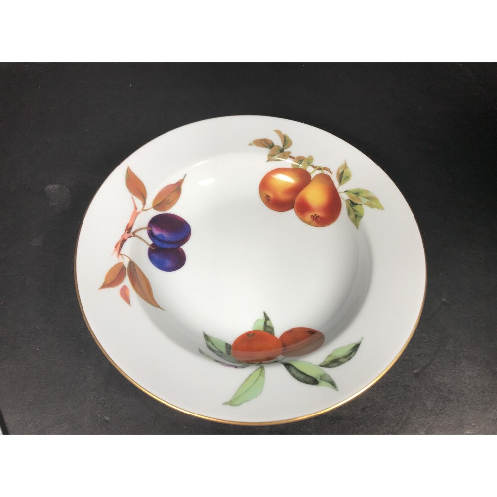 Royal Worcester Evesham Gold Rimmed Soup Bowl 9" NWOT